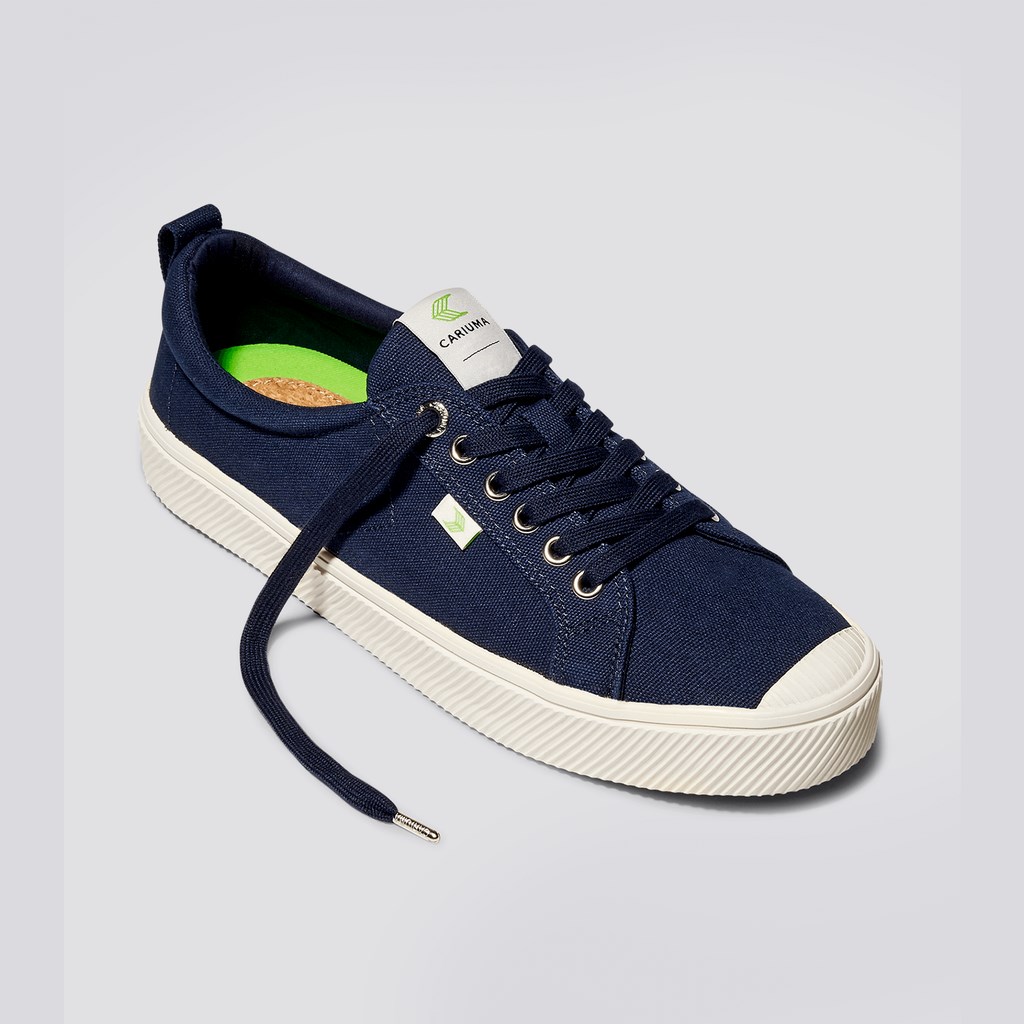 OCA LOW Cariuma Low Top Tela Vegan Bleu Homme | USK-9657270